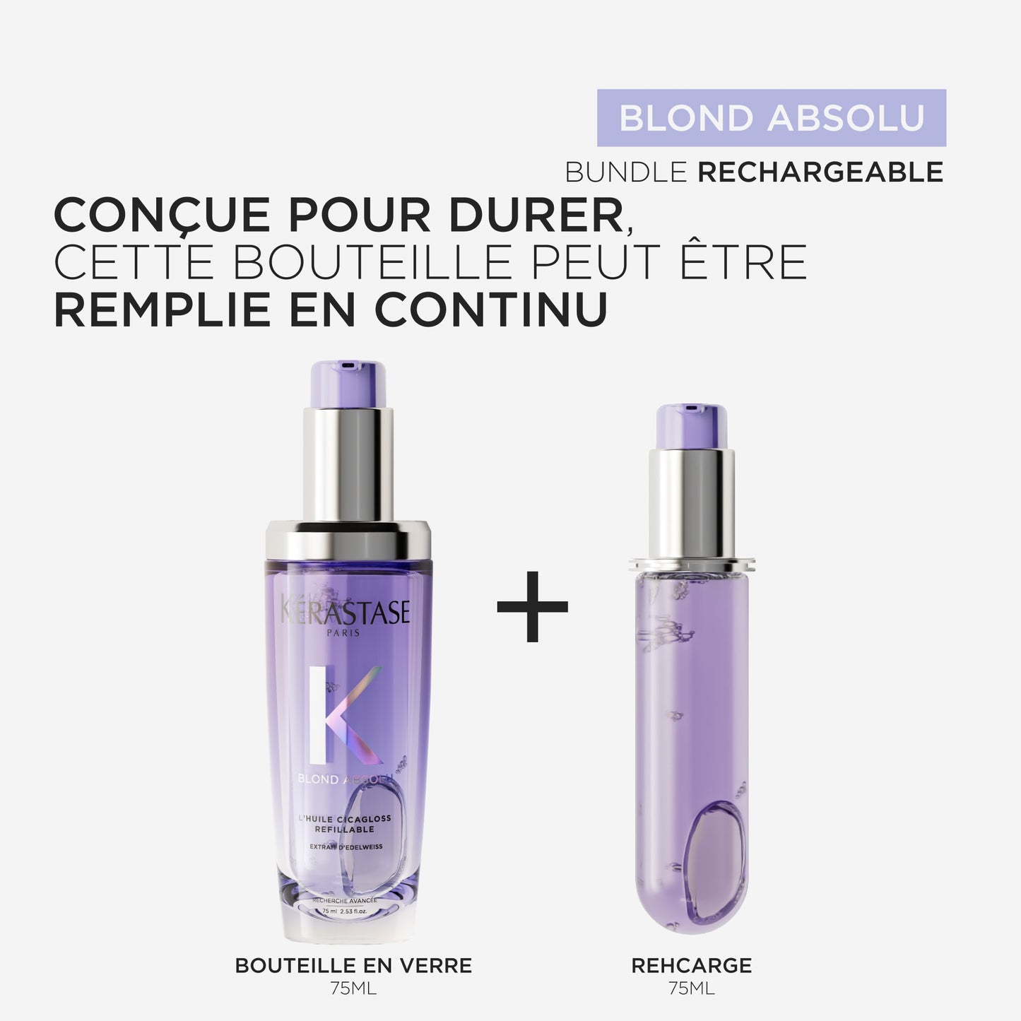 BLOND ABSOLU - L'huile Cicagloss Rechargeable pour cheveux blonds sensibilités, éclaircis ou méchés
