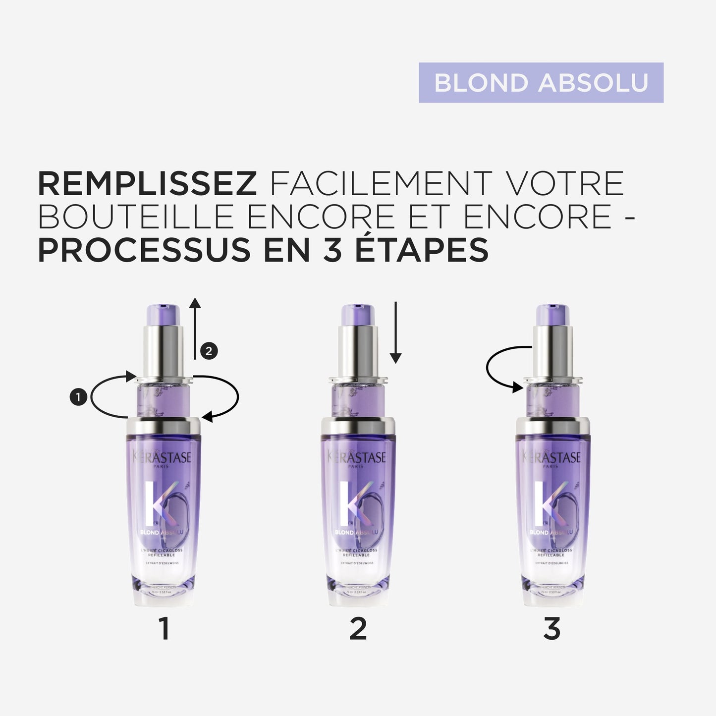 BLOND ABSOLU - L'huile Cicagloss Rechargeable pour cheveux blonds sensibilités, éclaircis ou méchés