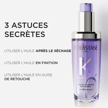 BLOND ABSOLU - L'huile Cicagloss Rechargeable  pour cheveux blonds sensibilités, éclaircis ou méchés